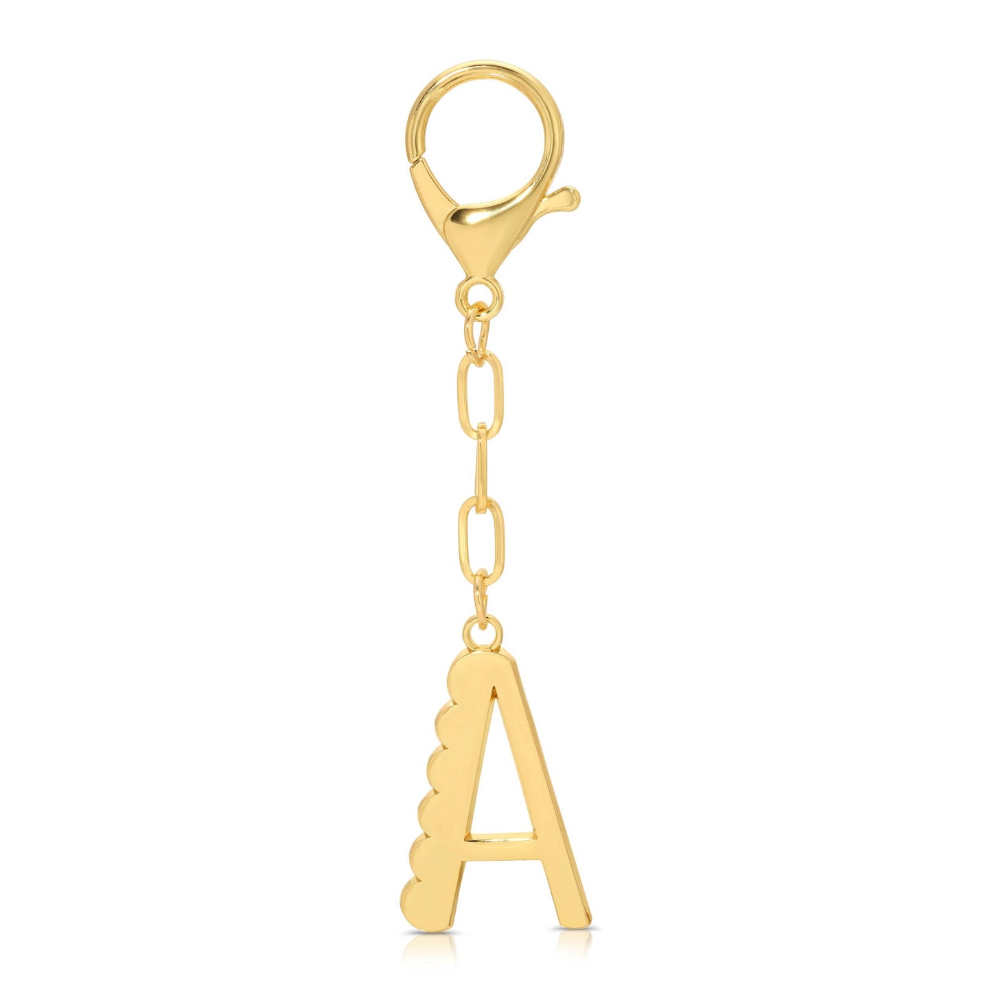 Lucky Feather - Enamel Bag Charm / Keychain - Letter - A