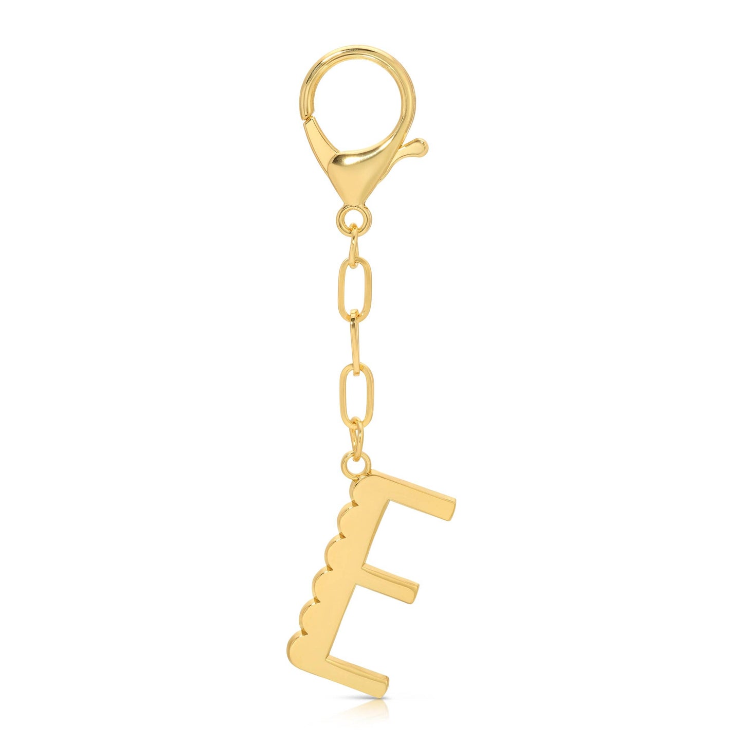 Lucky Feather - Enamel Bag Charm / Keychain - Letter - E