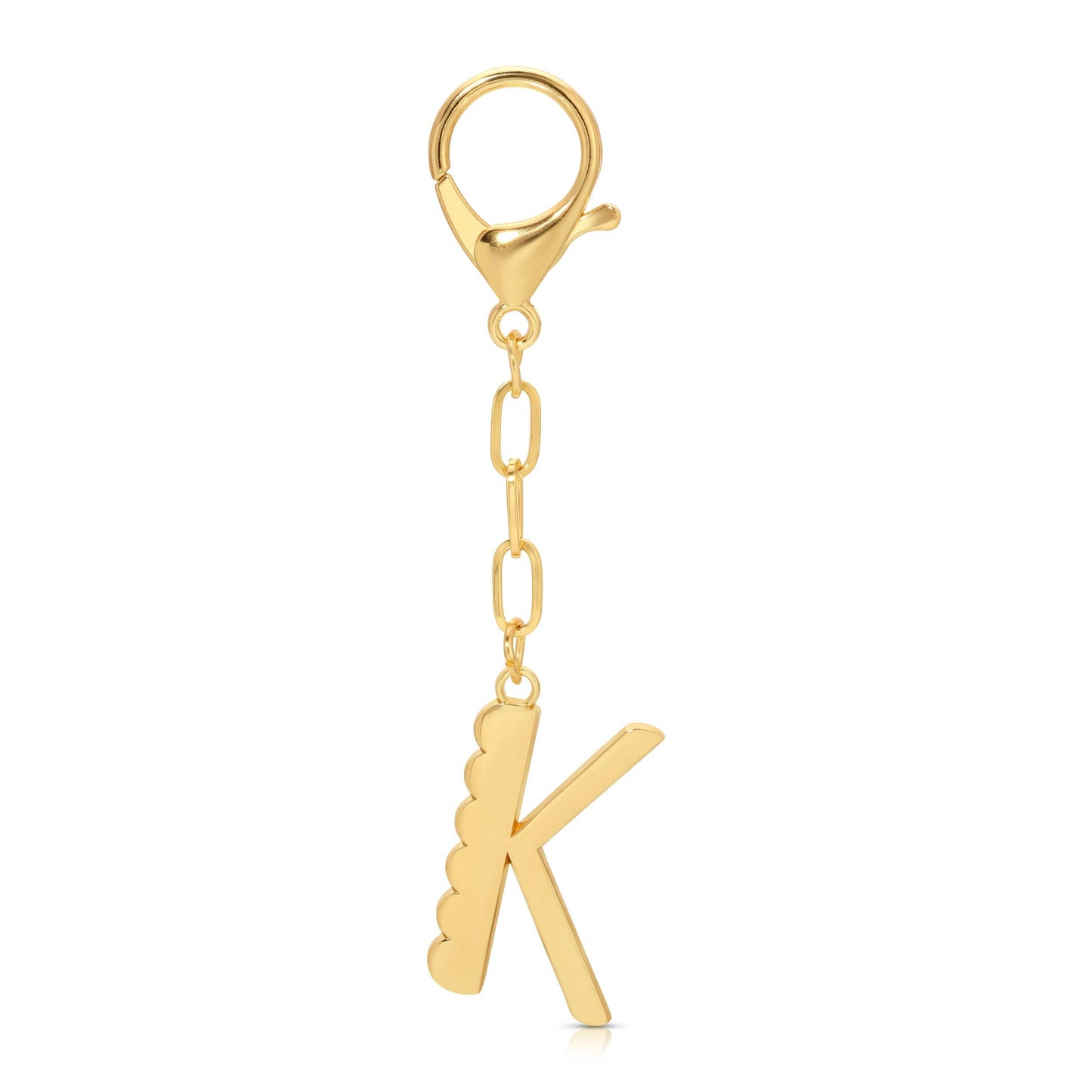 Lucky Feather - Enamel Bag Charm / Keychain - Letter - K