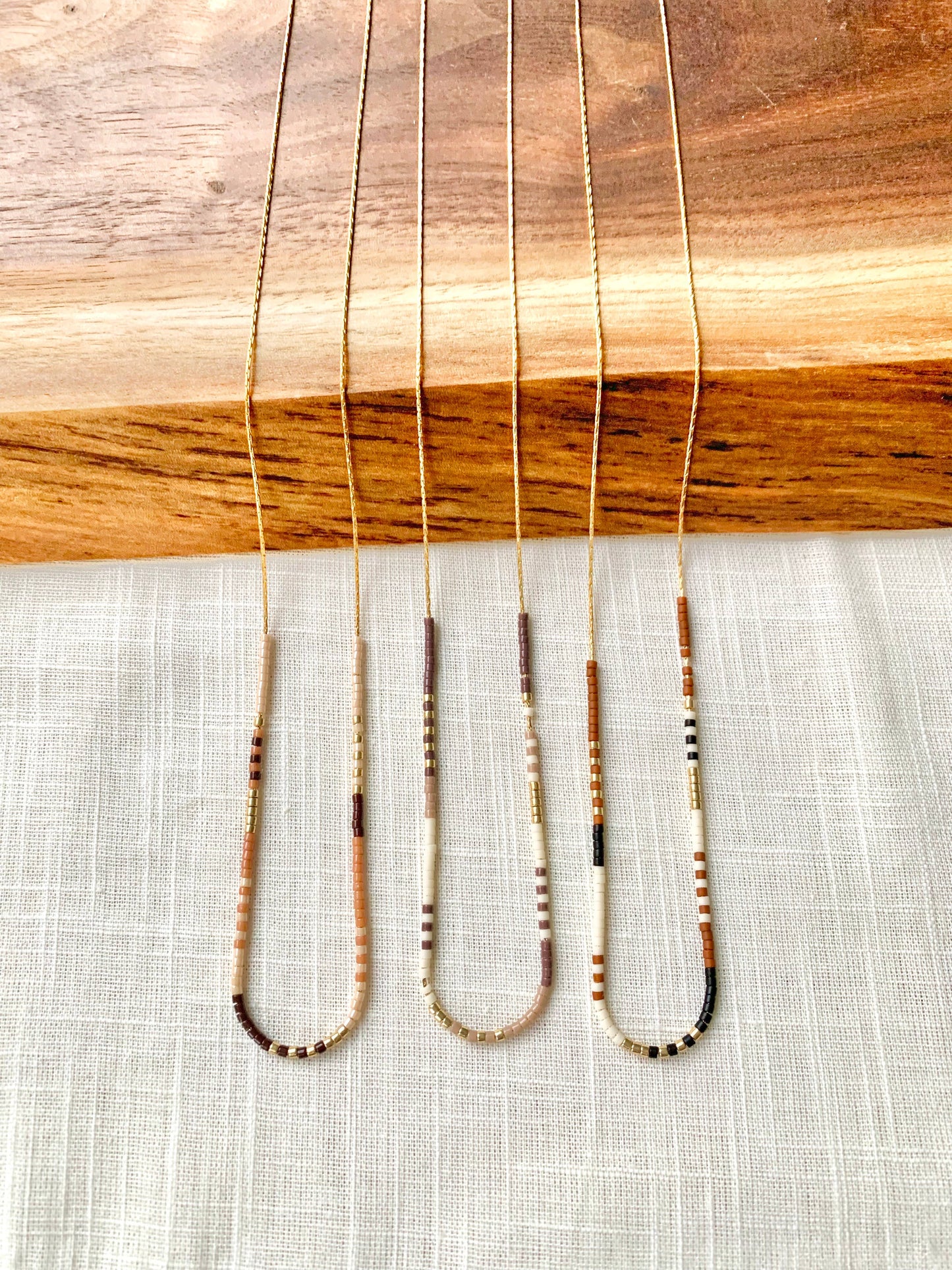 Ocean Breakup - Rich Neutral Seed Bead Necklace