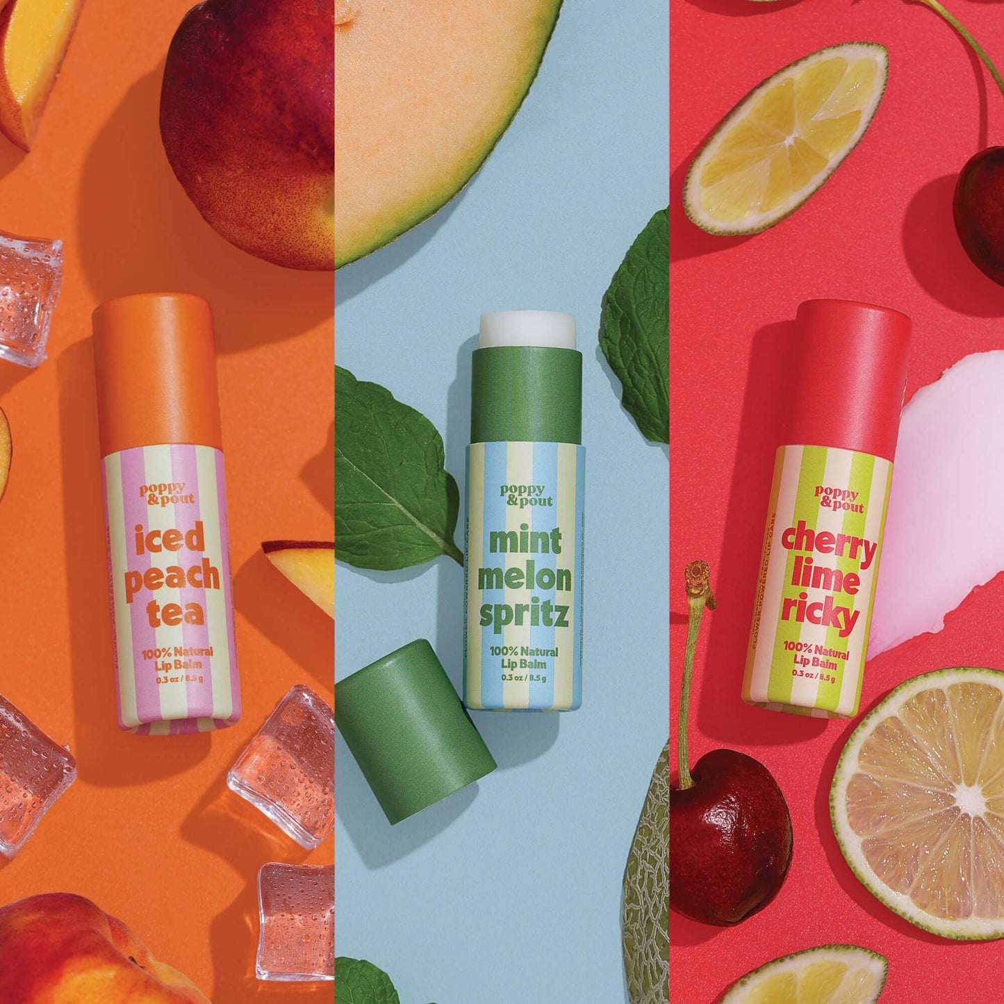 Poppy & Pout - Gift Set, Retro Refreshers, Lip Balm Trio