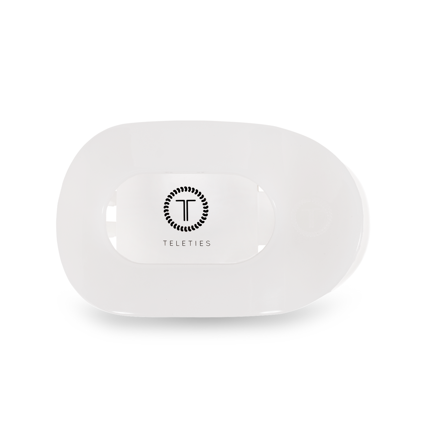 TELETIES - Coconut White Medium Flat Round Clip