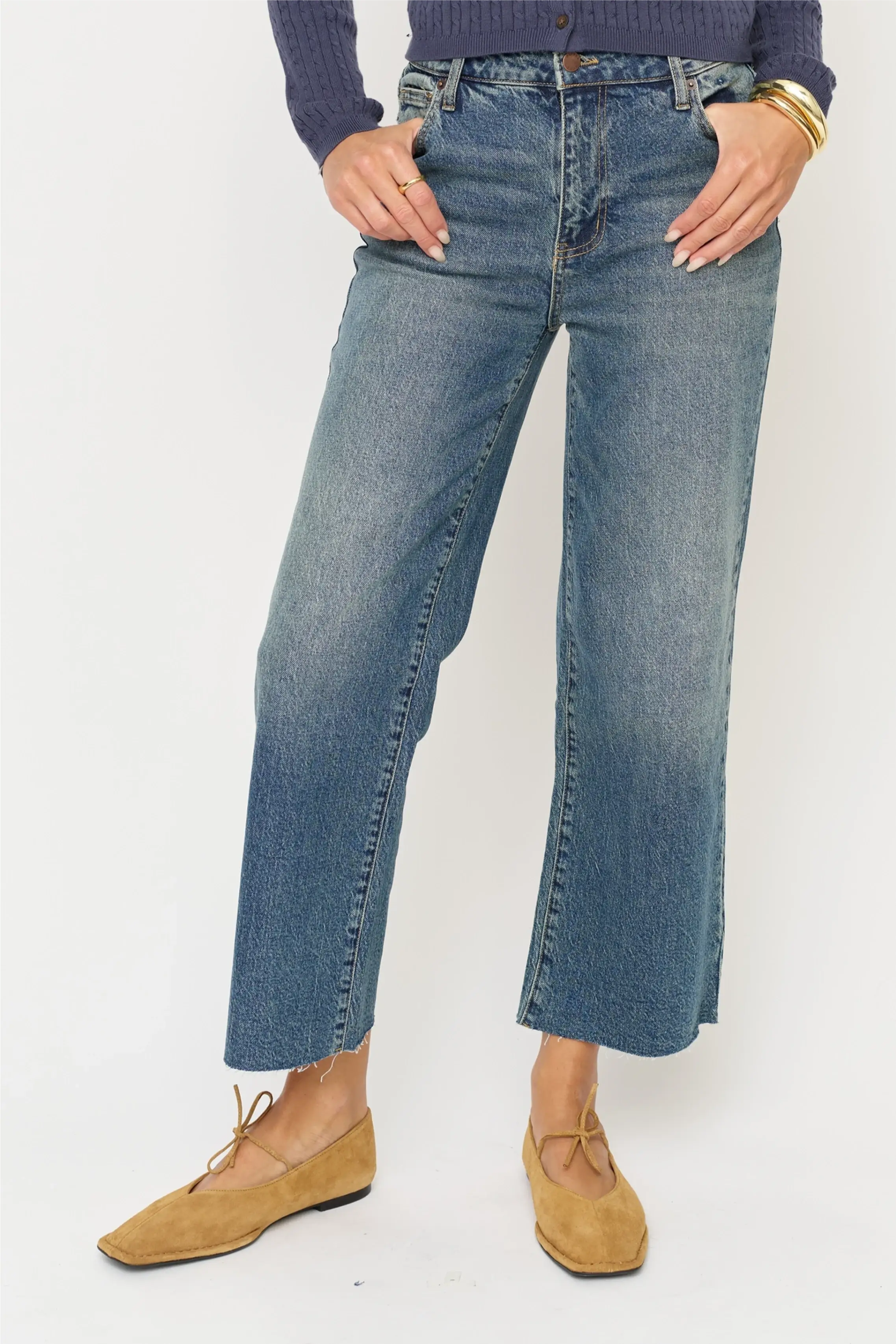 Oliver Logan - Aberdeen High Rise Wide Leg Crop Dark Tint Worn