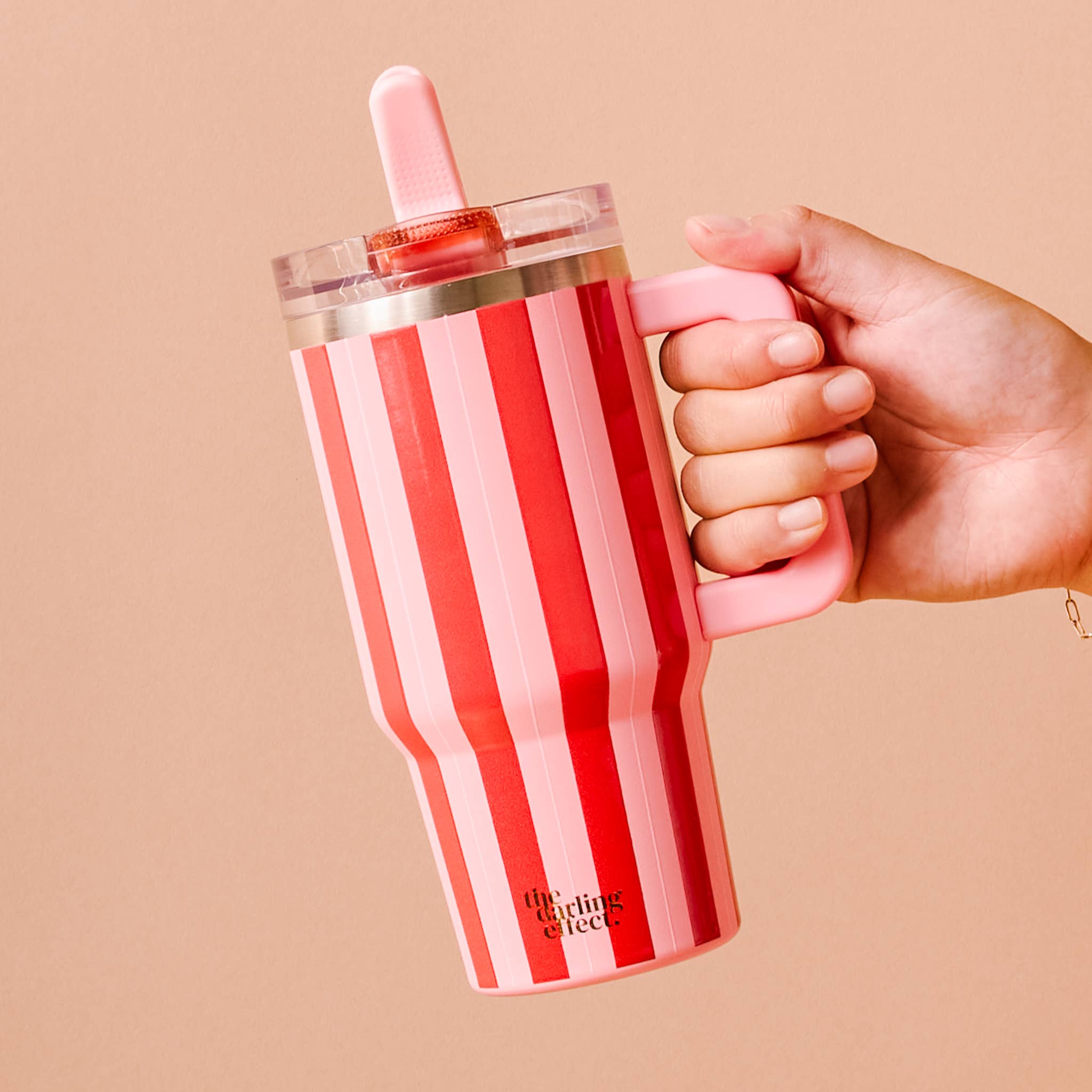 The Darling Effect - 20 oz Lifestyle Flip Straw Tumbler-Peppermint Stripes