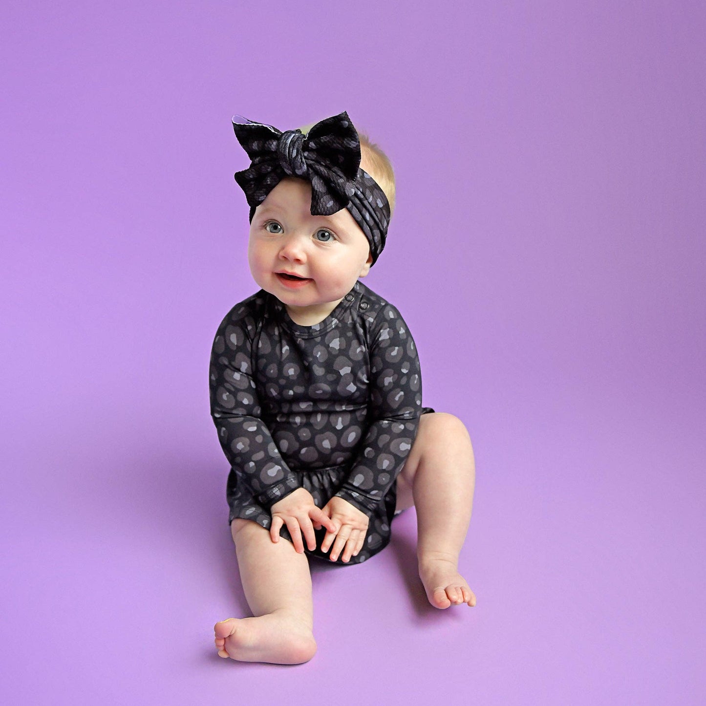 Gigi and Max - Ash Black Leopard Headwrap Halloween Hair Accessory Headband