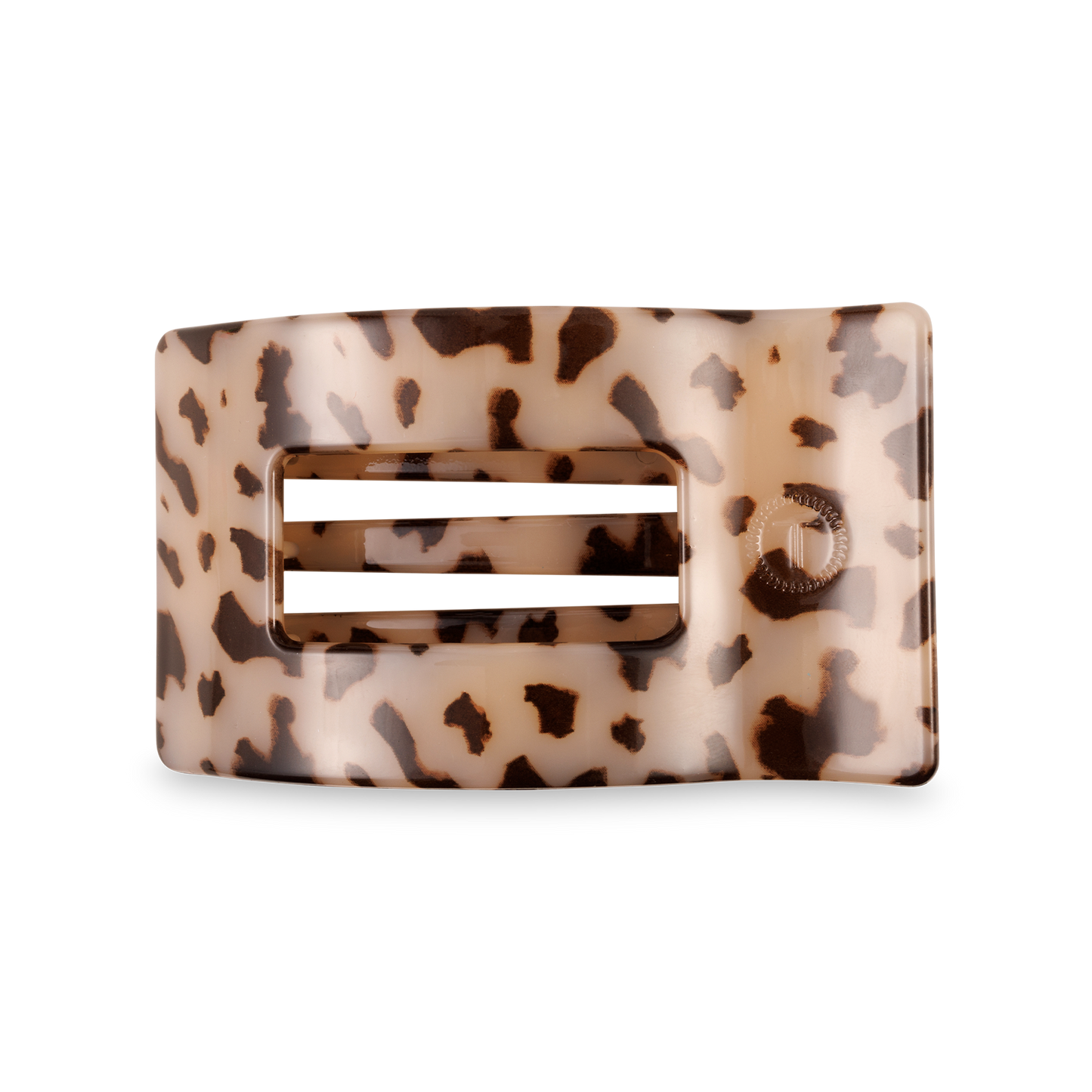 TELETIES - Flat Rectangle Hair Clip | Medium | Blonde Tortoise