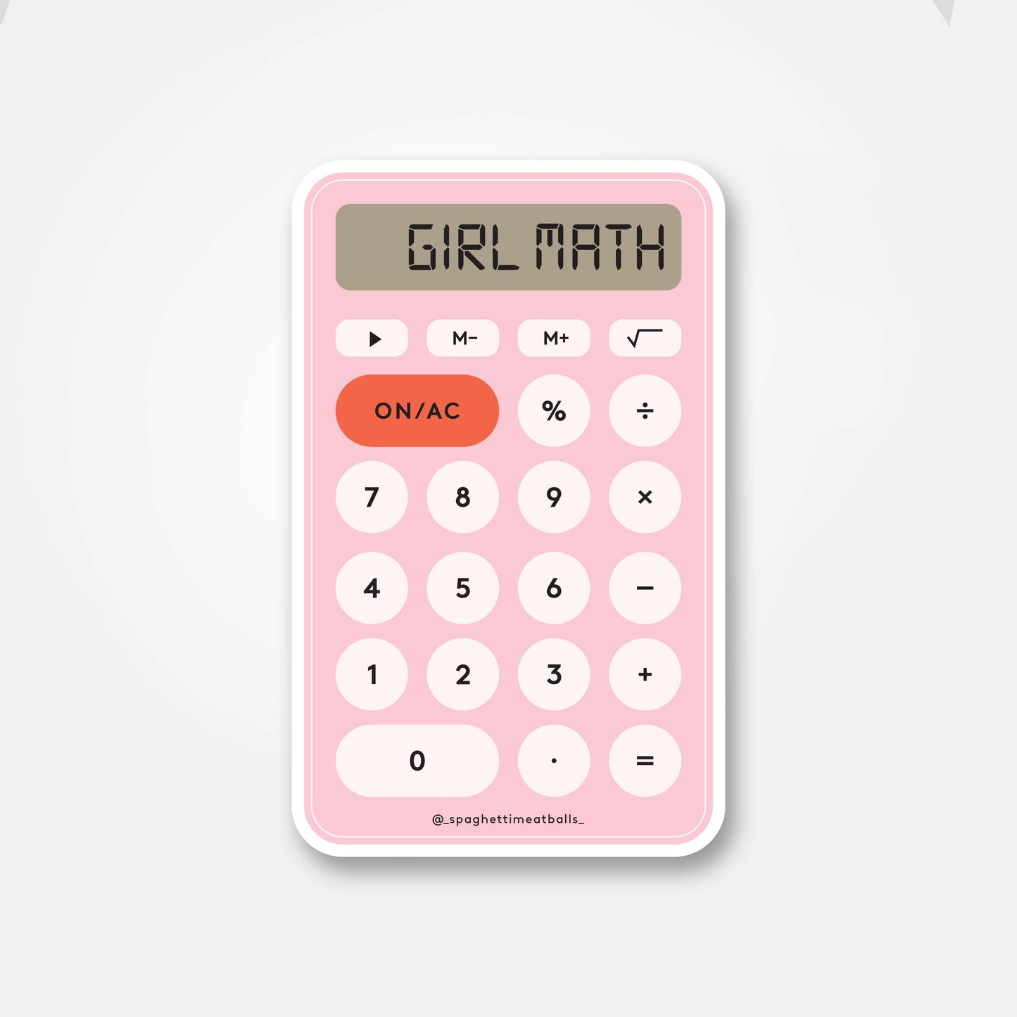 Spaghetti & Meatballs - Girl Math Vinyl Sticker