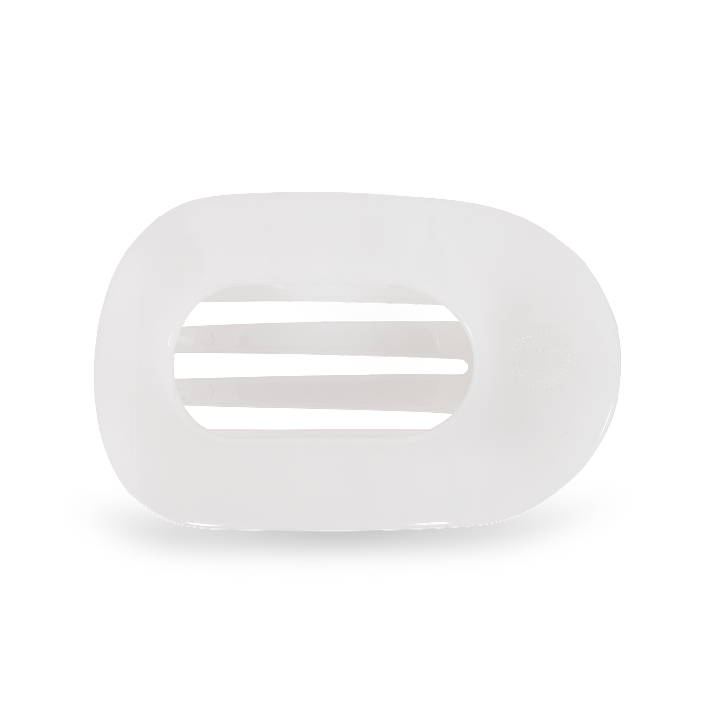 TELETIES - Coconut White Medium Flat Round Clip