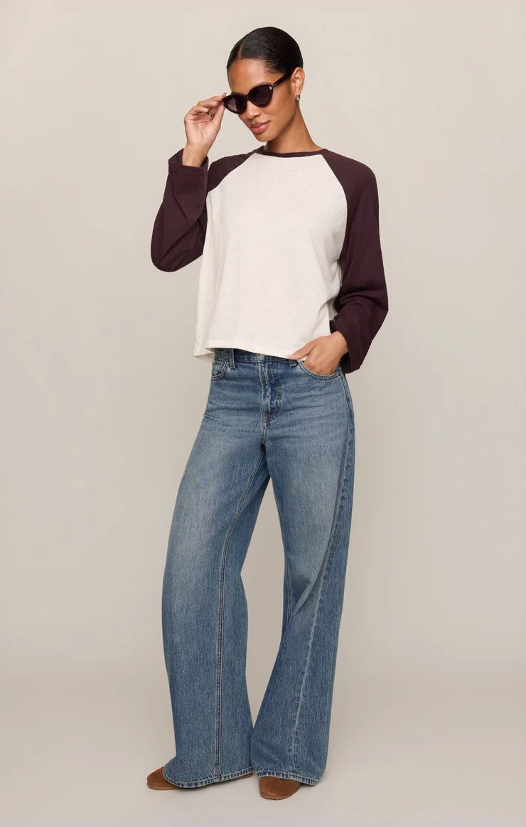 Z Supply Slub Baseball Tee - Berry Noir