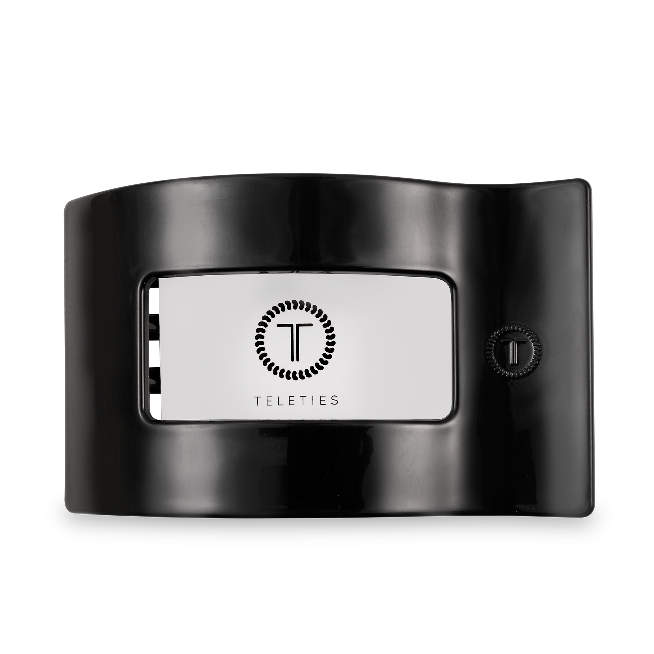 TELETIES - Flat Rectangle Hair Clip | Large | Jet Black