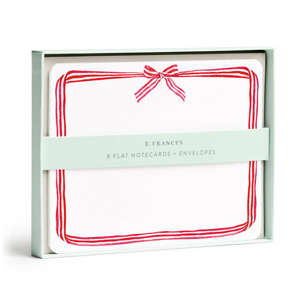 E. Frances Paper - Red Ribbon Candy Flat Notecard Set, 8 Cards & Envelopes
