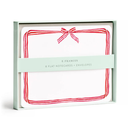 E. Frances Paper - Red Ribbon Candy Flat Notecard Set, 8 Cards & Envelopes