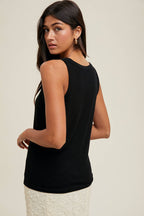 Wishlist Apparel - BASIC SCOOP NECK RIBBED KNIT TANK