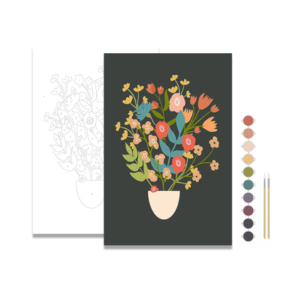 Breathe People - Flower Bouquet Meditative Art Paint by Number Kit