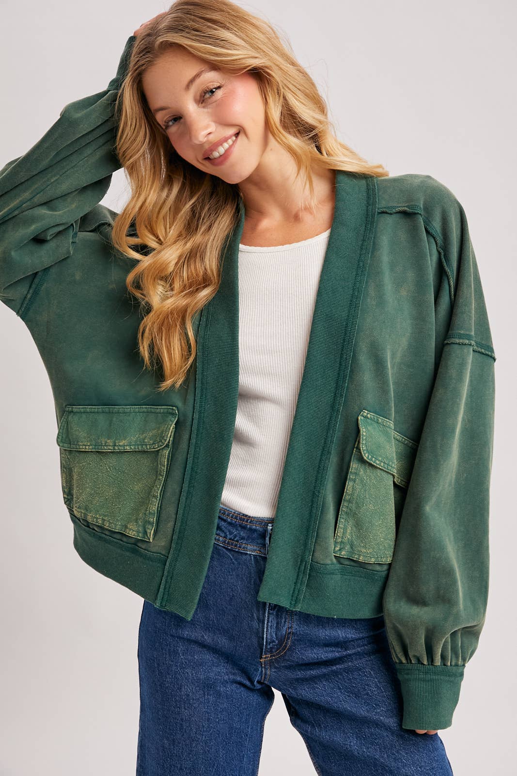 Luna Garment Washed Cardigan
