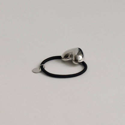 nar'sha - Heart-Shaped Metal Cuff Hair Tie | Silver