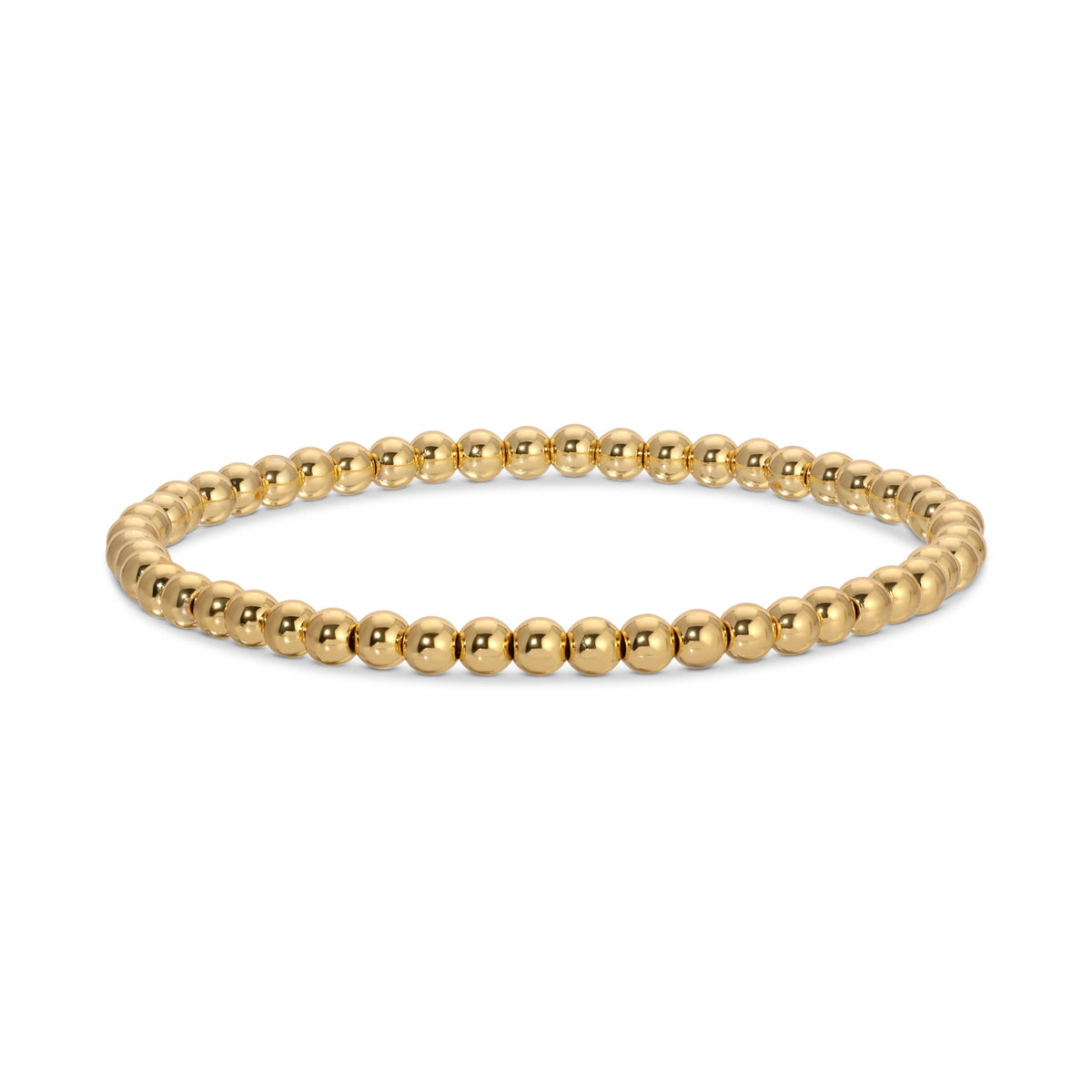 Splendid Iris - Classic Beaded Stretch Bracelets: Gold / 4mm