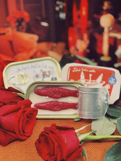 Tinned Candle - Tinned Fish Candle - Smoked Rose Water