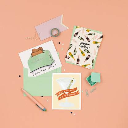 Slightly Stationery - Retirement Martini | Happy Retirement Card
