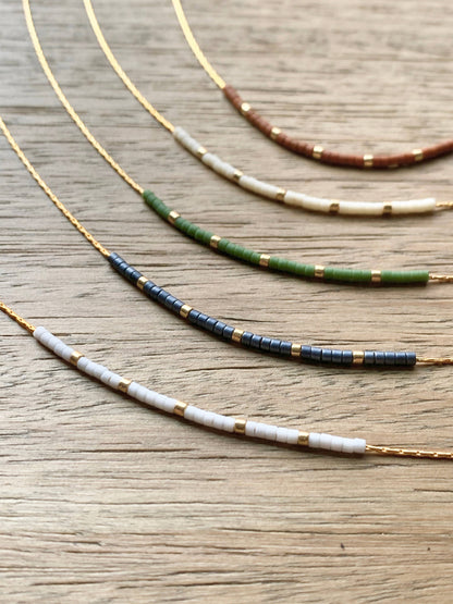 Ocean Breakup - Neutral Matte Minimalist Necklace