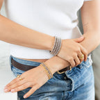 Splendid Iris - Two-Tone Stretch Bracelet 3mm/5mm