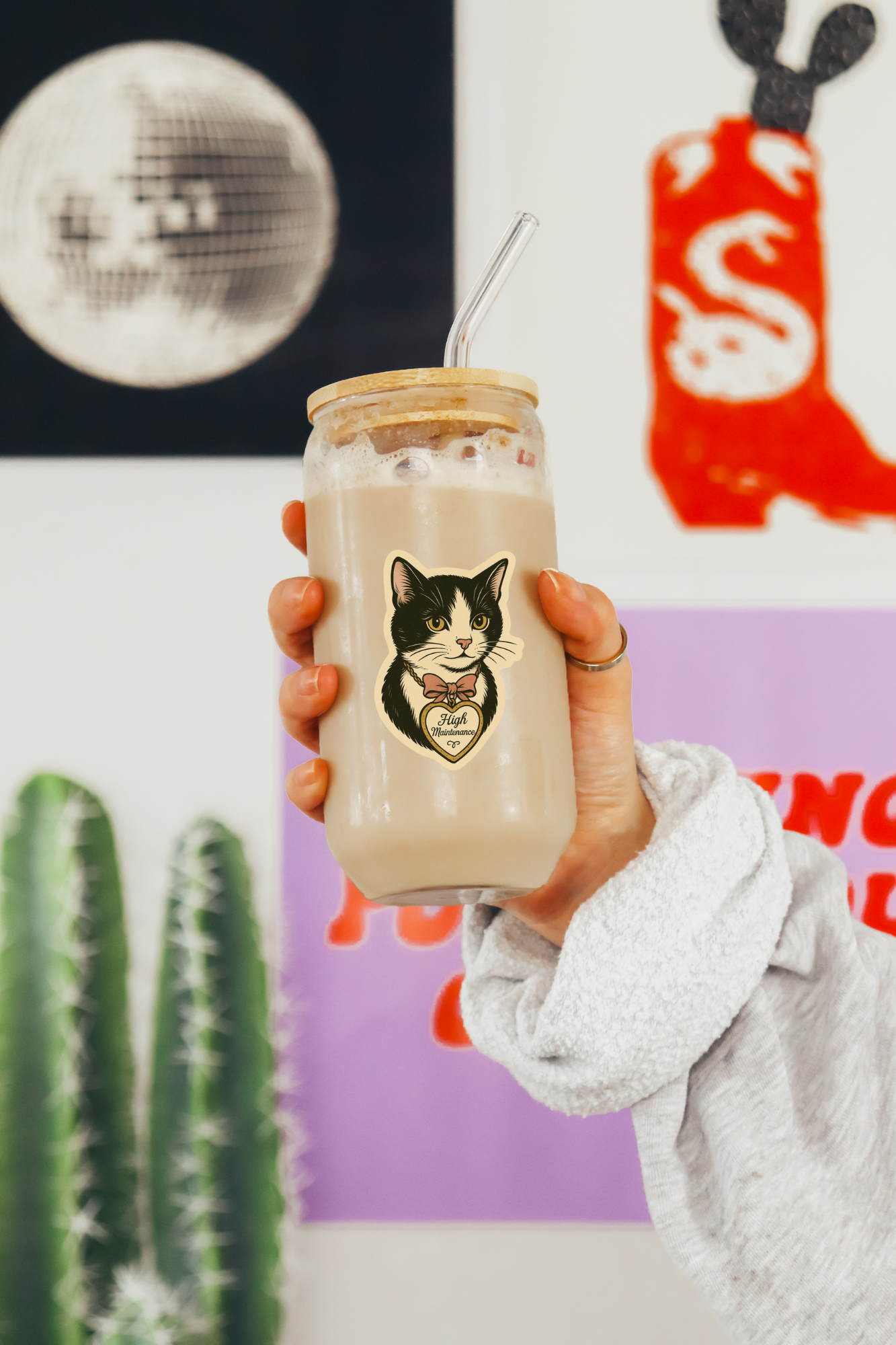 inviting affairs paperie - High Maintenance Cat Sticker 