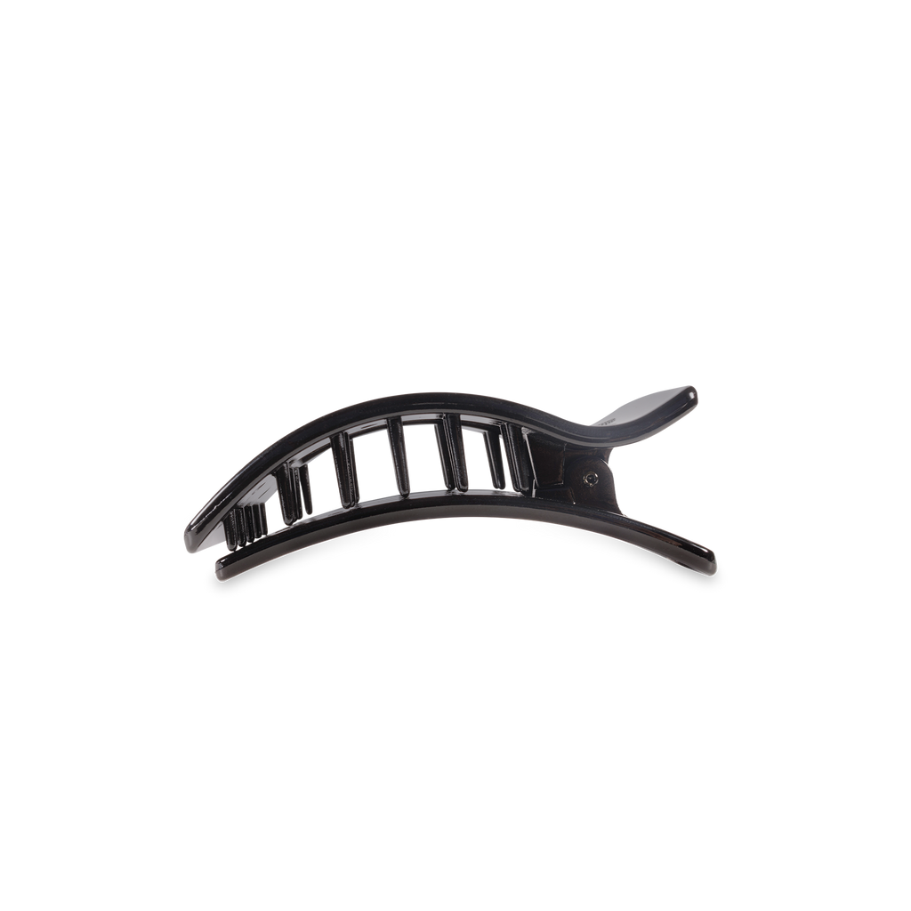 TELETIES - Flat Rectangle Hair Clip | Small | Jet Black