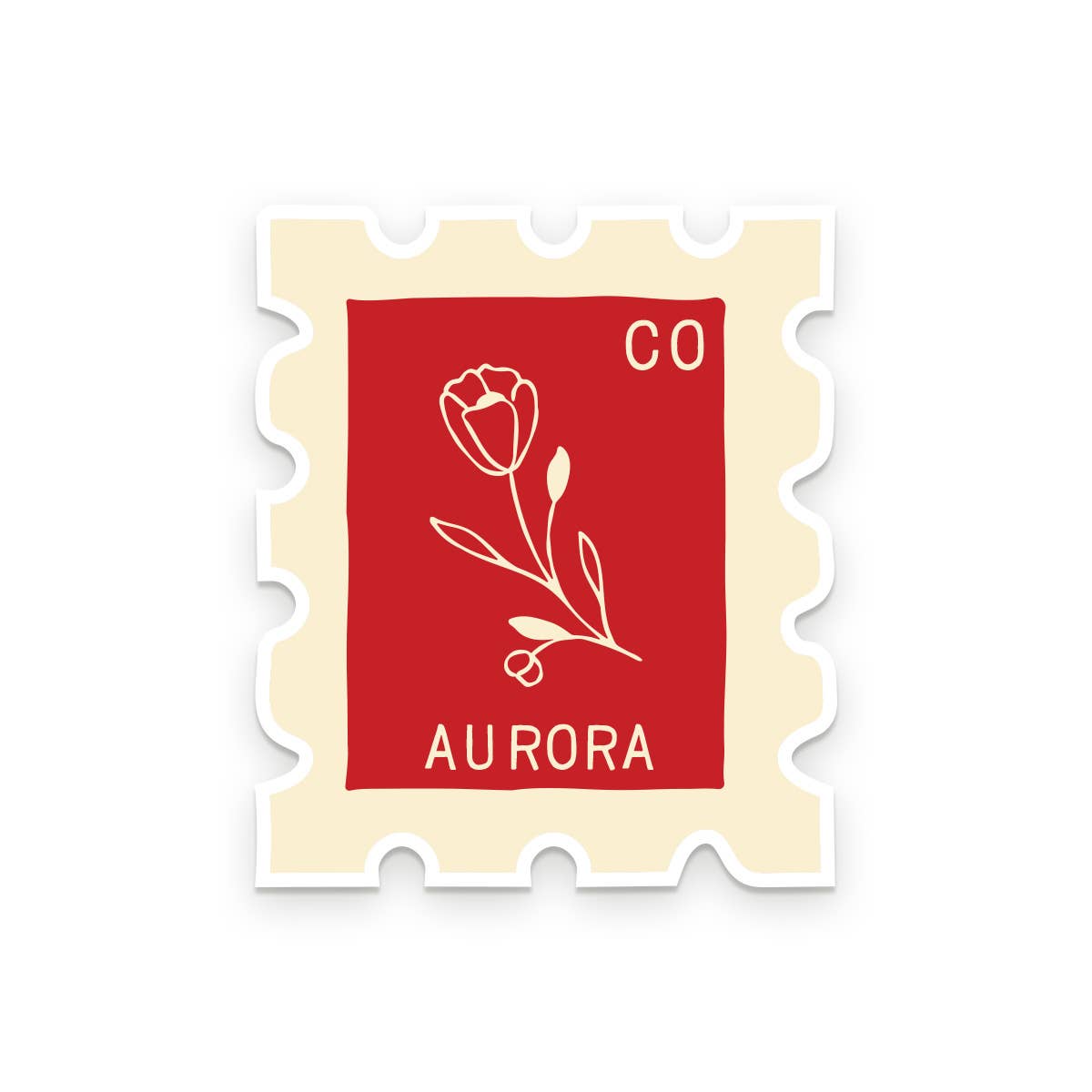 Ruff House Print Shop - Custom City Stamp Sticker - Atlantic, IA