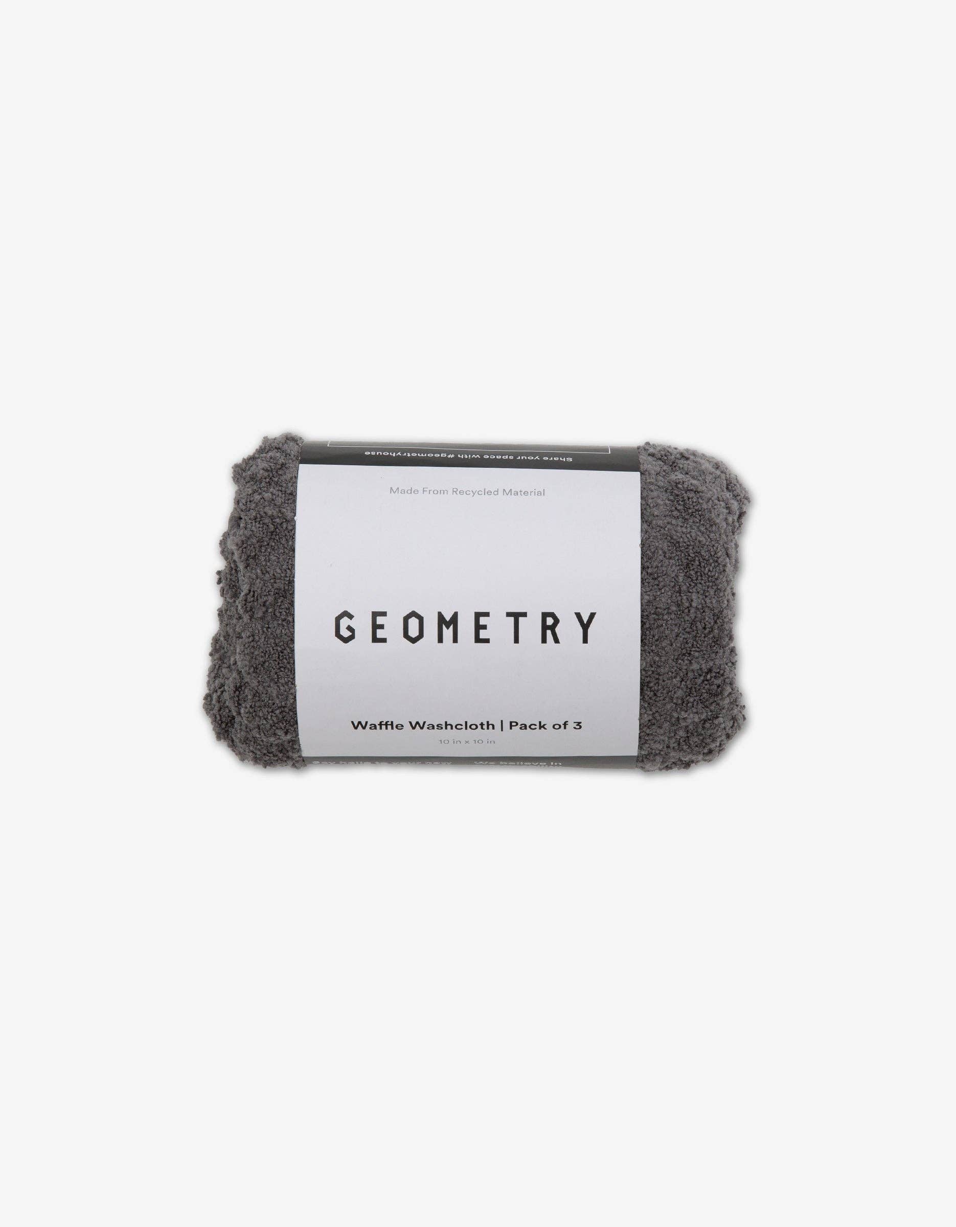 Geometry - Charcoal Waffle Washcloth Set