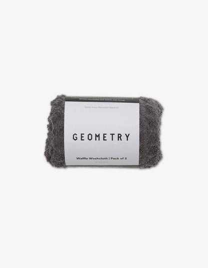 Geometry - Charcoal Waffle Washcloth Set