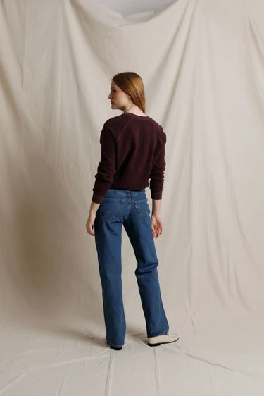 perfectwhitetee - ziggy inside out sweatshirt - cherry lacquer