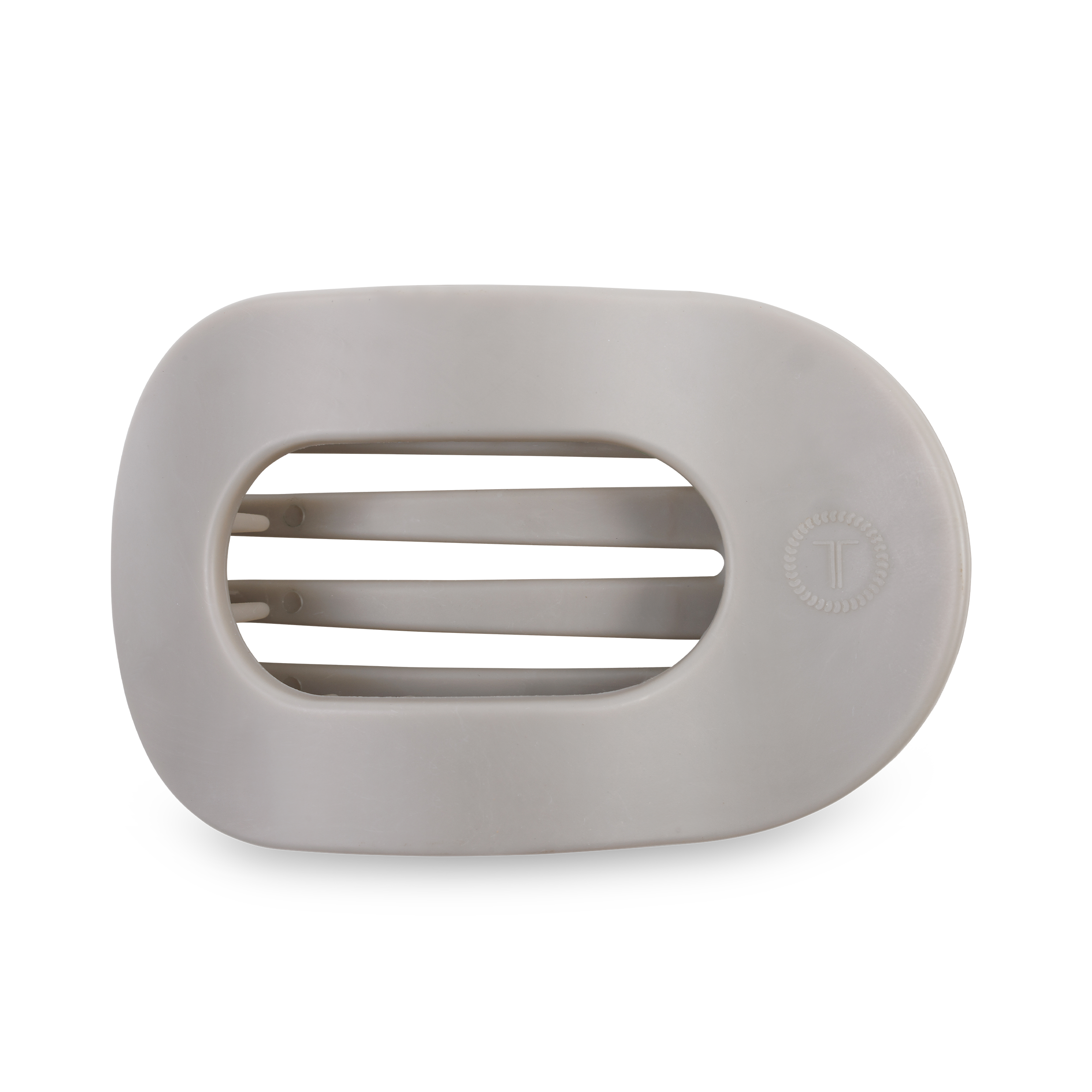 TELETIES - Round Flat Hair Clip | Large | Silver Flames