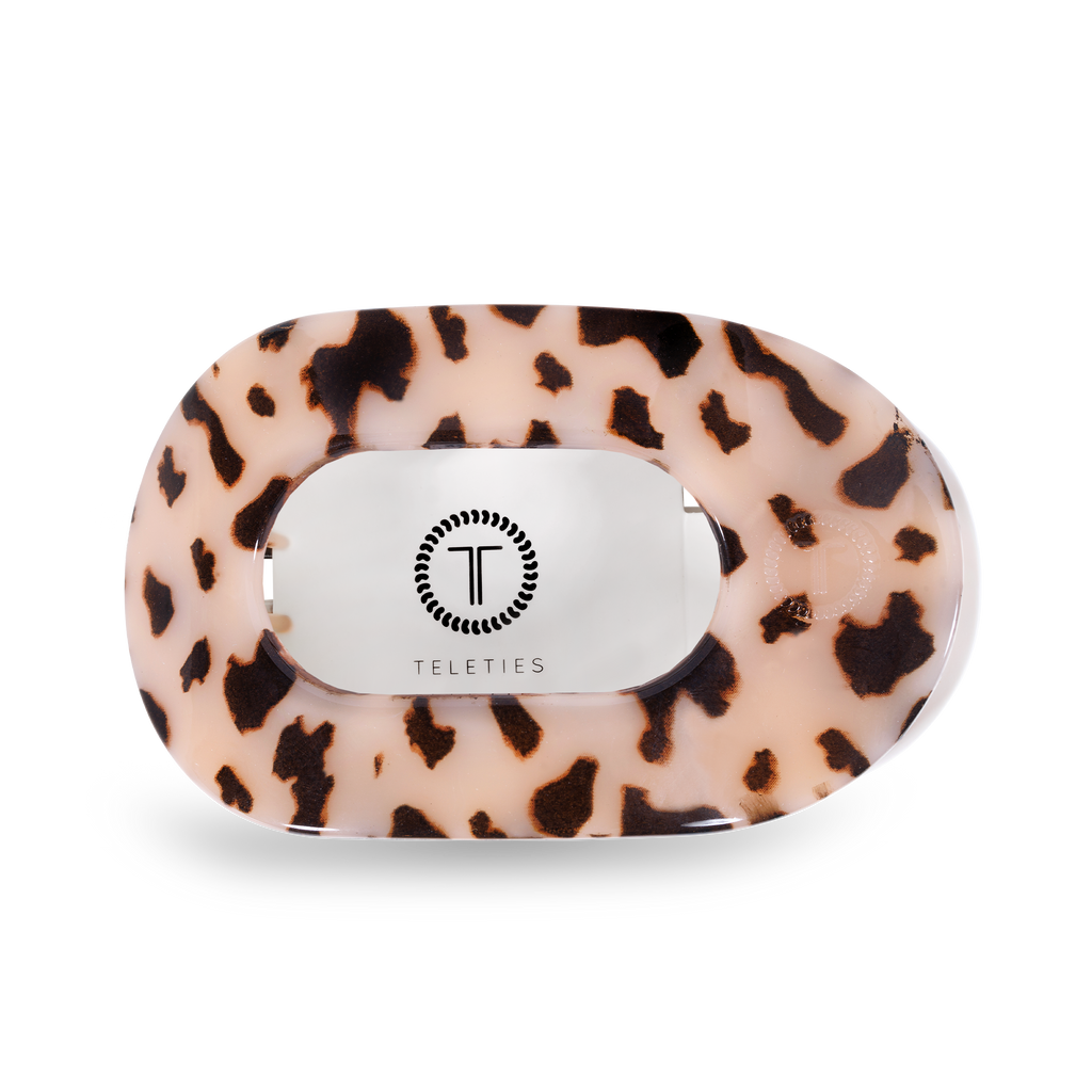 TELETIES - Blonde Tortoise Large Flat Round Clip
