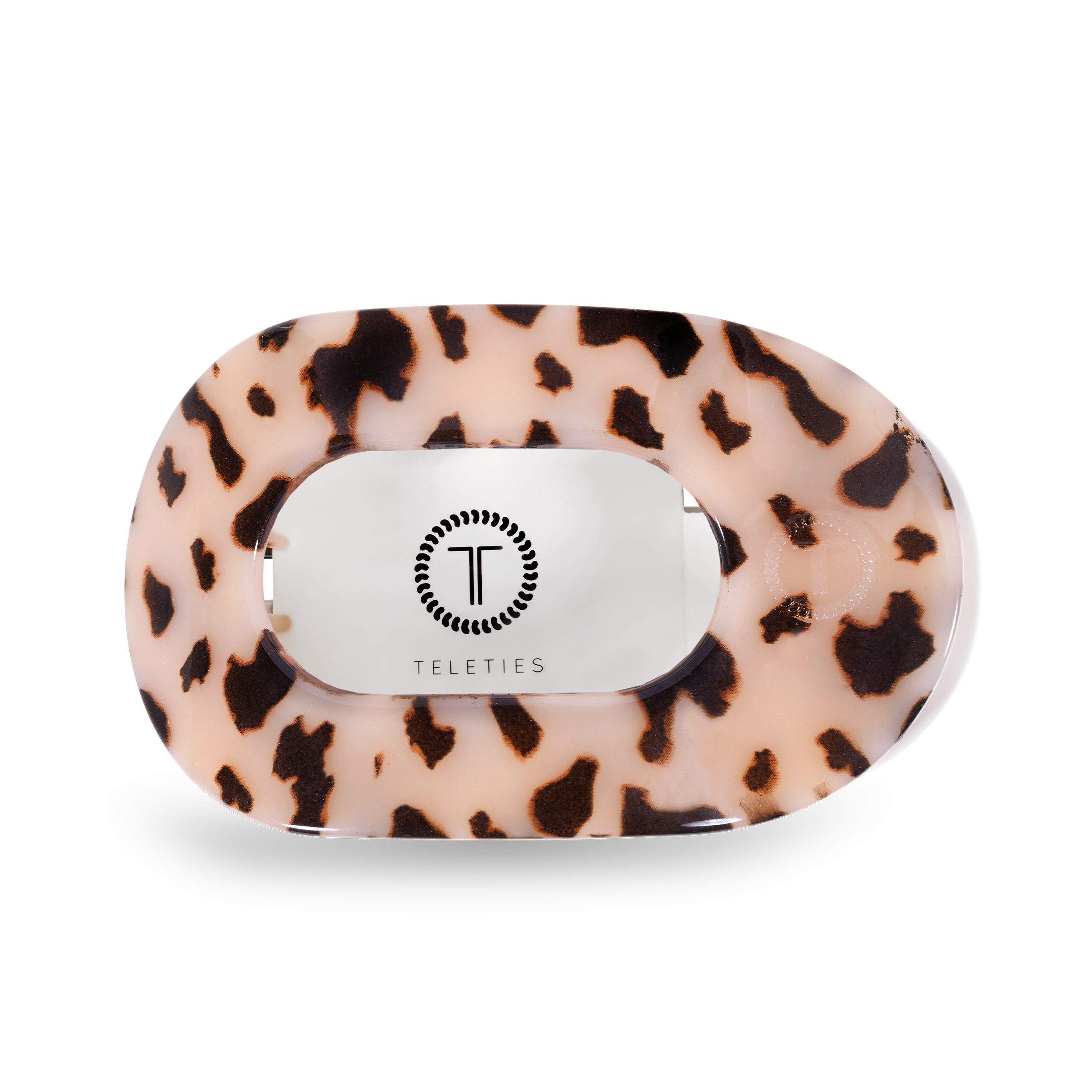 TELETIES - Blonde Tortoise Large Flat Round Clip