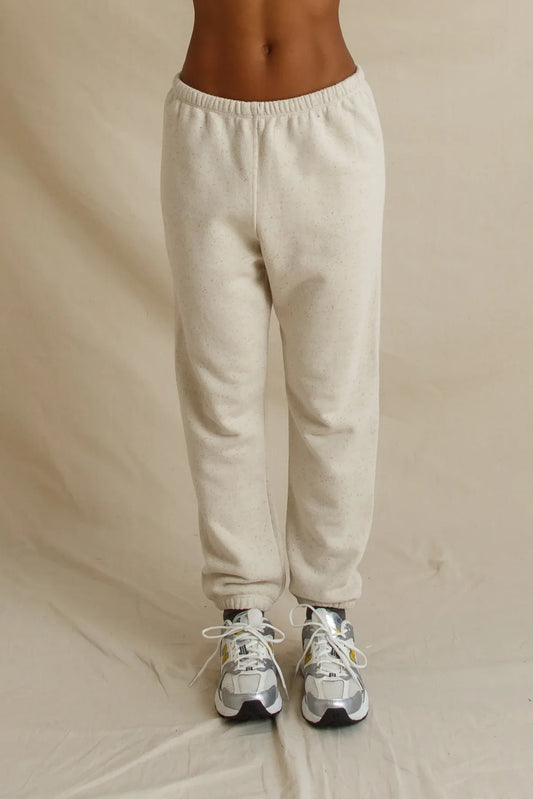 perfectwhitetee- johnny french terry easy sweatpant - sugar confetti speckled