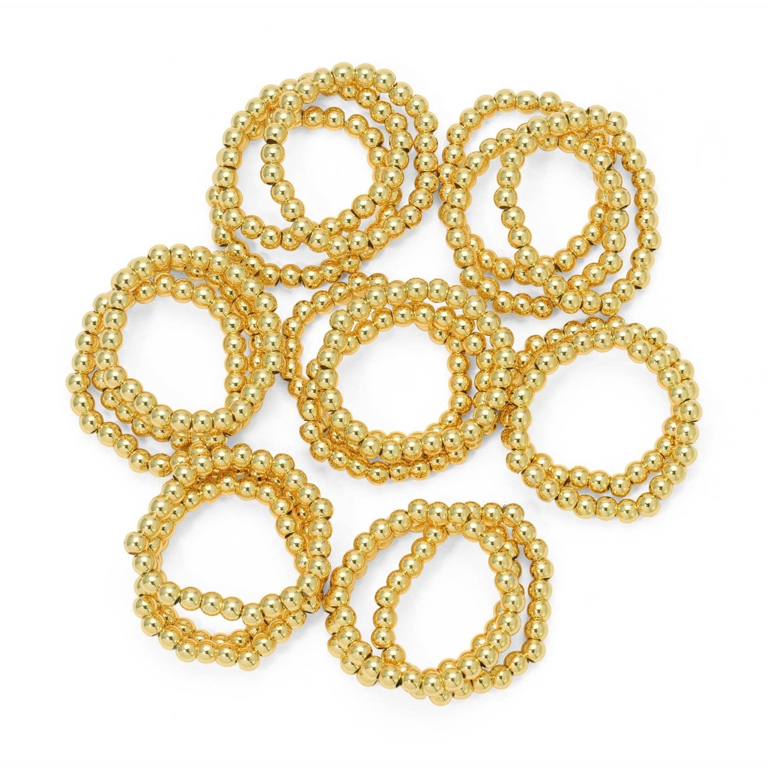 Splendid Iris - Gold Stretch 3mm Bead Rings
