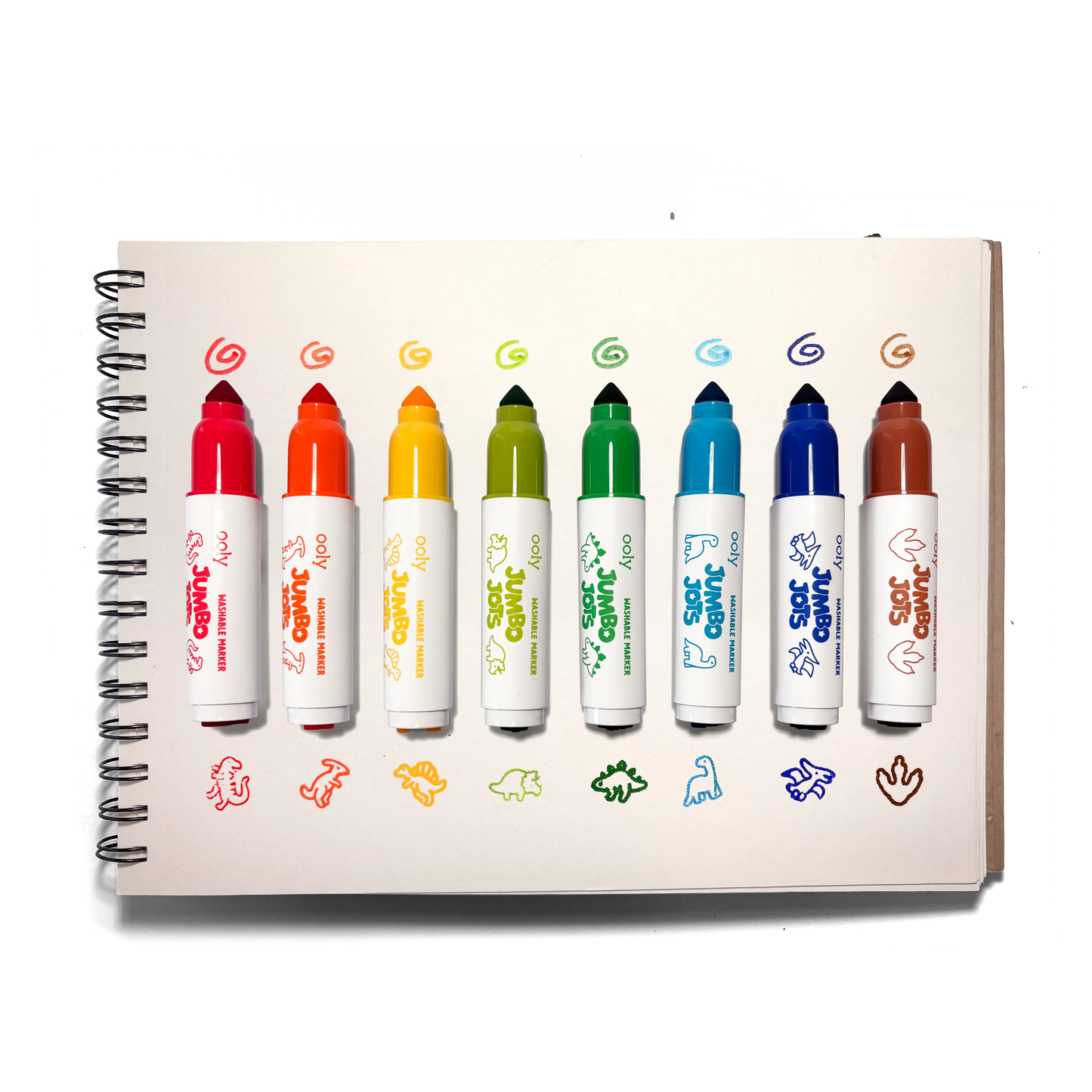 OOLY - Jumbo Jots Dual Tip Dinosaur Stamp Markers - Set of 8
