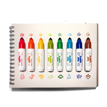 OOLY - Jumbo Jots Dual Tip Dinosaur Stamp Markers - Set of 8