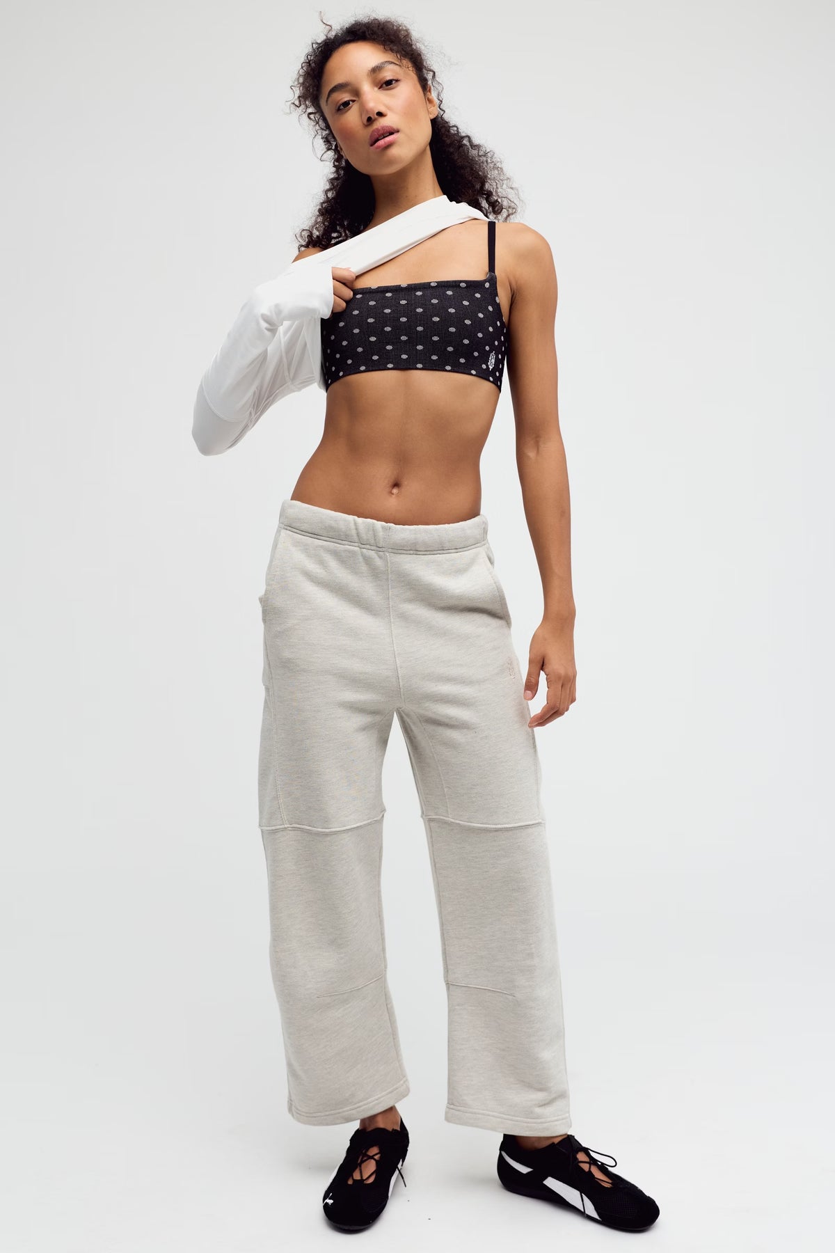 fp movement - Tighten Up Printed Bra - Black Polka Dot Reversible