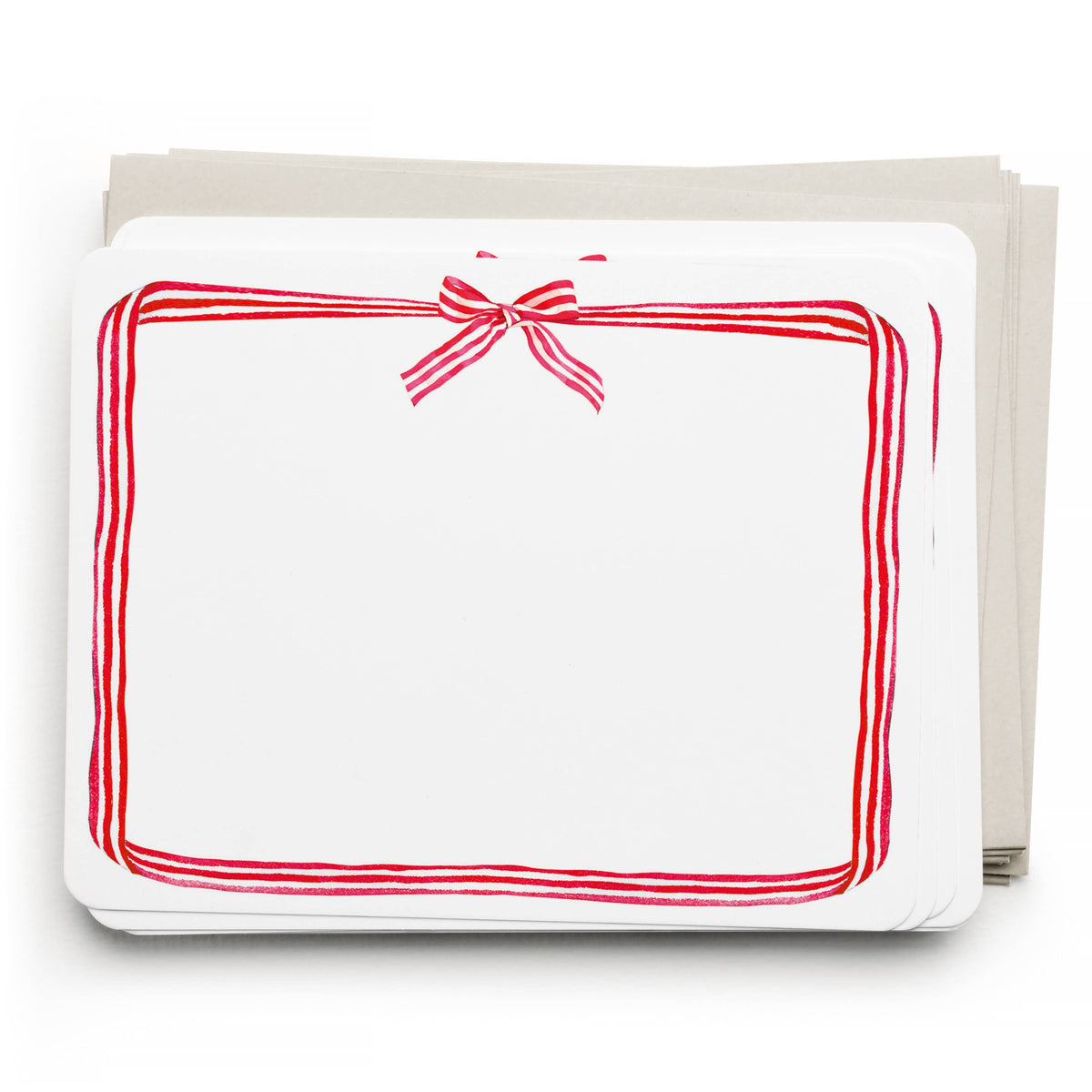 E. Frances Paper - Red Ribbon Candy Flat Notecard Set, 8 Cards & Envelopes