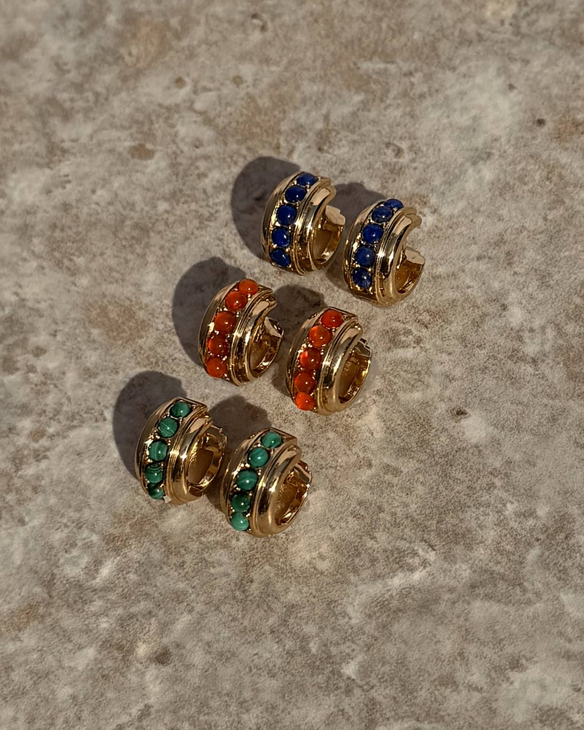 Mod + Jo - Evy Raised Gemstone Hoops