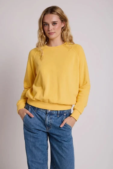 perfectwhitetee alexi french terry raglan crew sweatshirt - gold