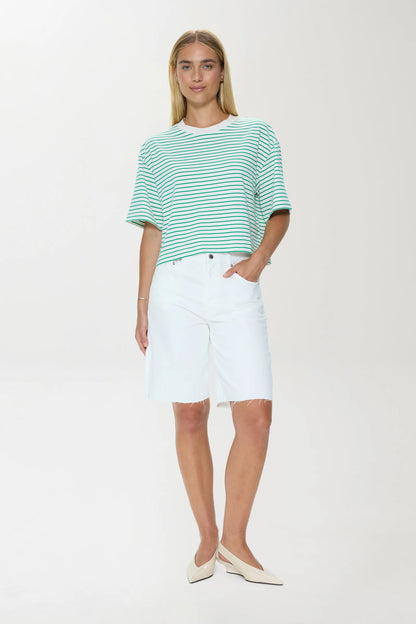 Pistola Mae Cropped Tee - Vert Stripe