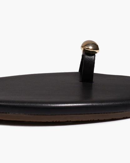 tkees Colette Leather Sandal - Sable (Black)