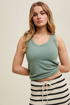 Wishlist Apparel - BASIC SCOOP NECK RIBBED KNIT TANK