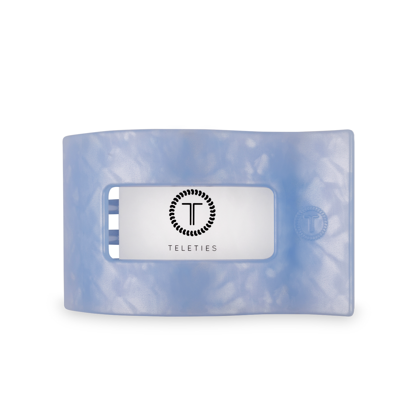 TELETIES - Flat Rectangle Hair Clip | Large | Blue Lagoon