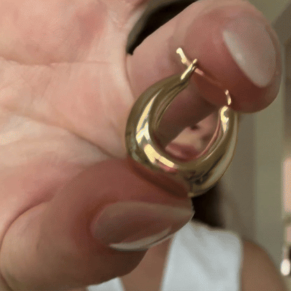 Honeycat Jewelry - Dumpling Chunky Hoops