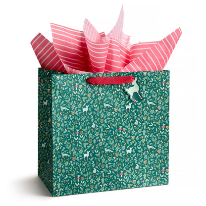 E. Frances Paper - Winter Forest Christmas Holiday Gift Bag, Large