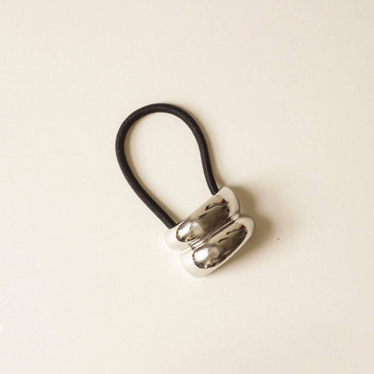 nar'sha - Mini Double Arch Metal Ponytail Hair Tie | Silver
