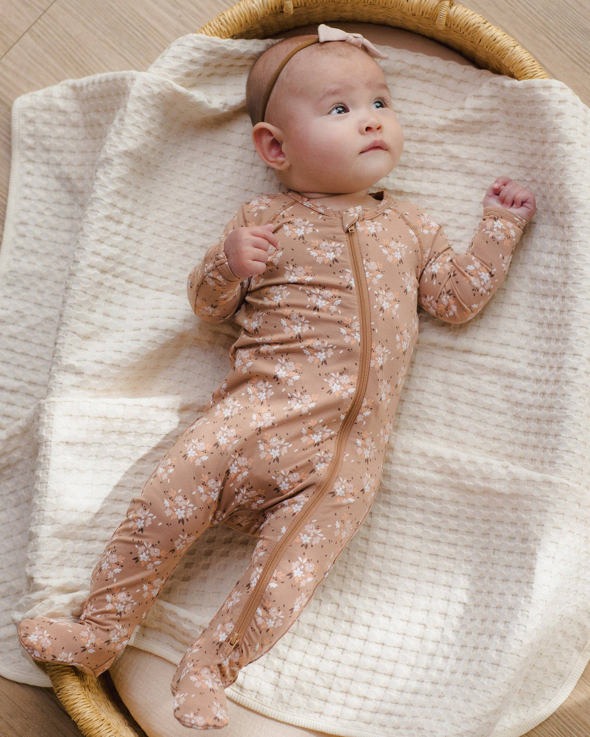 Quincy Mae - Bamboo Zip Footie Fall Floral